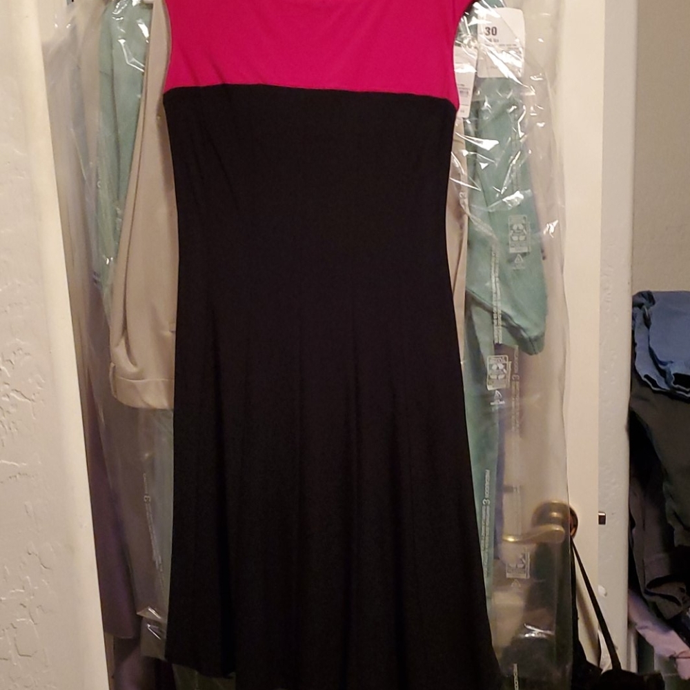 Pink and black dress